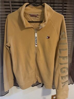 Tommy Hilfiger Women’s Zip-Up Fleece Jacket in Tan